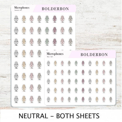 MICROPHONE Stickers || Cute Podcast, YouTube + Voiceover Icon Labels for Planners, Journals, or Content Creators