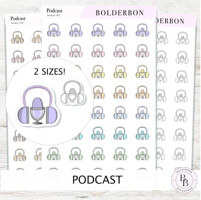PODCAST Stickers || Podcasting, YouTube + Voiceover Icon Labels for Planners, Journals, or Content Creators