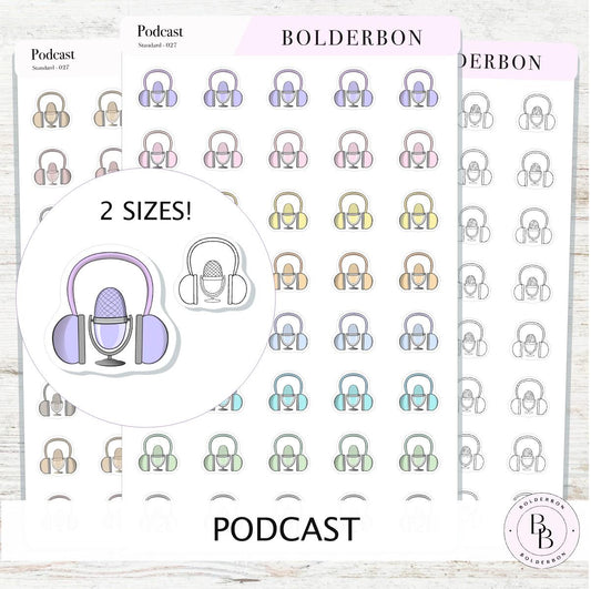 PODCAST Stickers || Podcasting, YouTube + Voiceover Icon Labels for Planners, Journals, or Content Creators