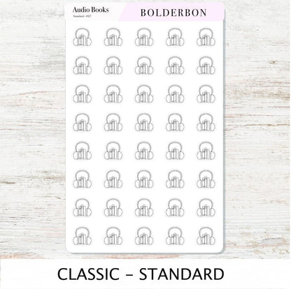 AUDIO BOOKS Stickers || Cute, Aesthetic and Classic Icon Labels, Listening To for Planners, Journals