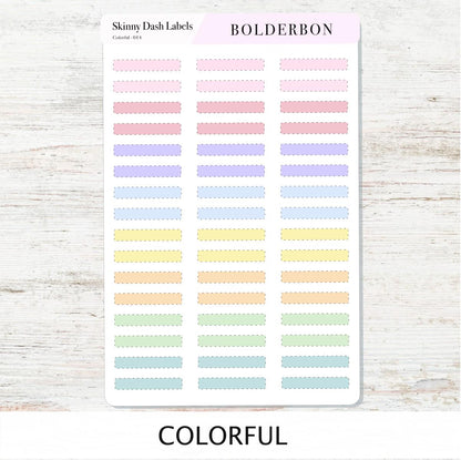 SKINNY DASH Labels || 3 Color Palettes, Planner Stickers, Minimal Aesthetic