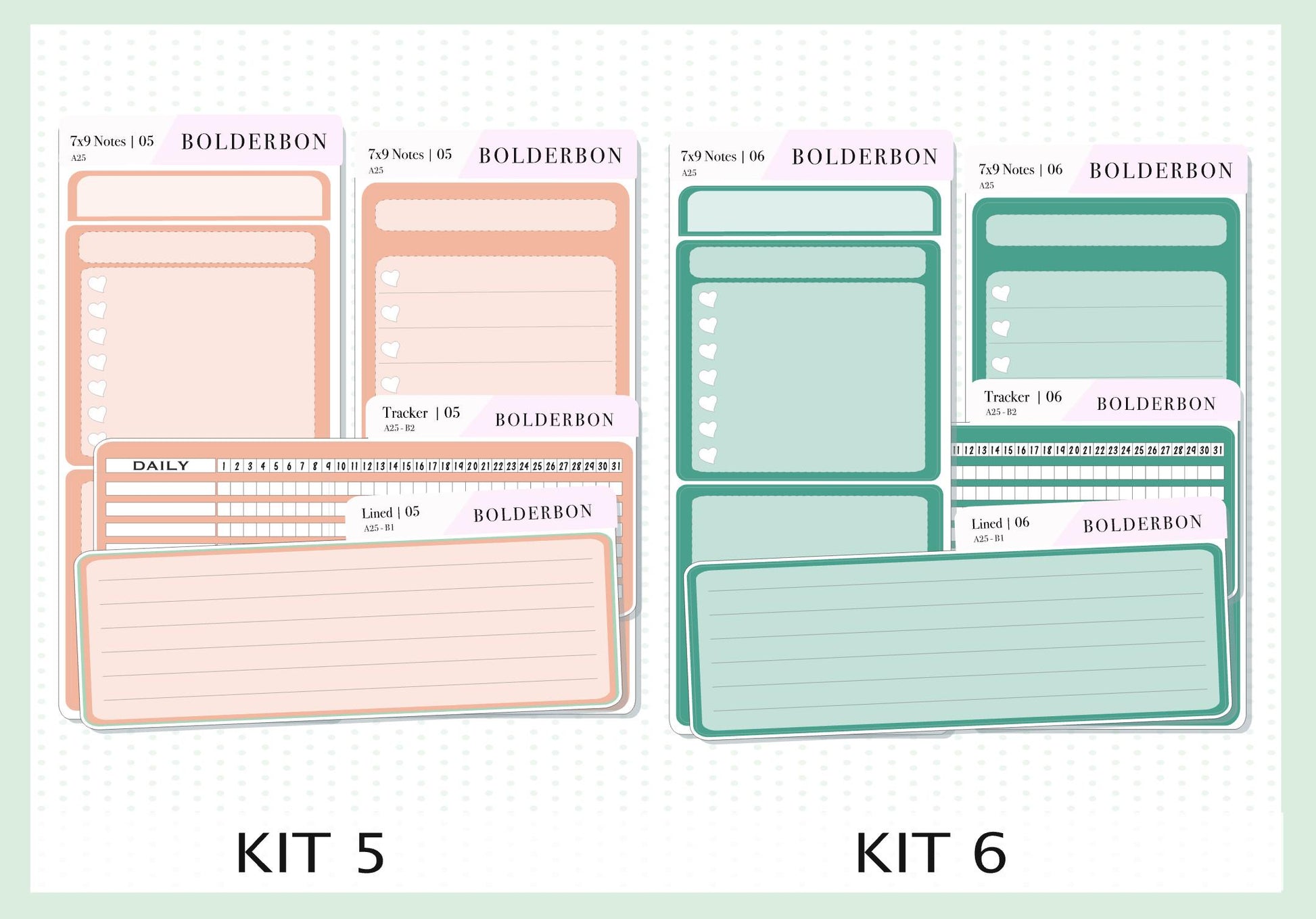 7x9 Notes Kit EC Colors || For 2025/2026 Erin Condren Planners • Dashboard • Vertical • Daily Duo • Hourly • Compact Vertical • Horizontal
