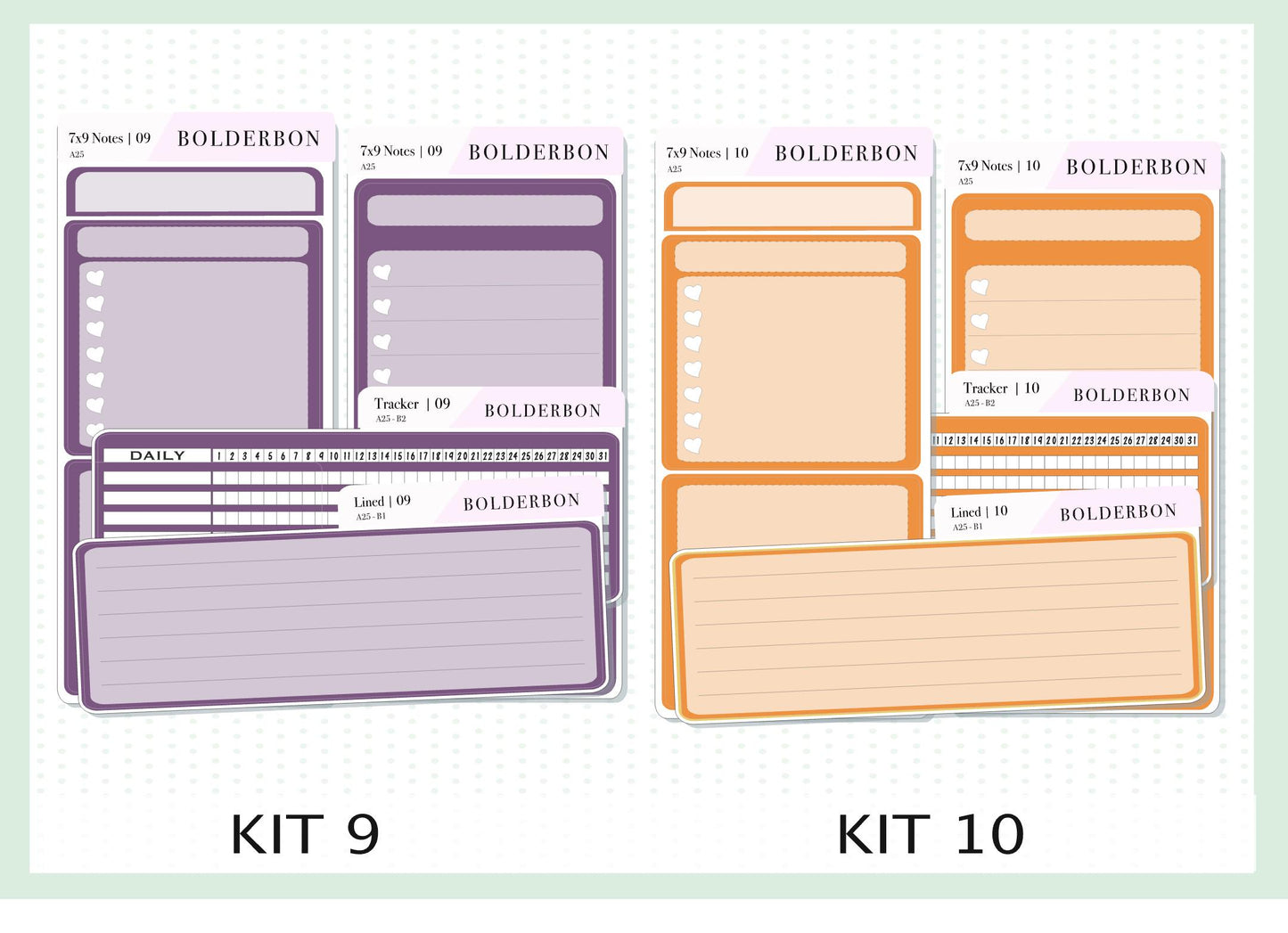 7x9 Notes Kit EC Colors || For 2025/2026 Erin Condren Planners • Dashboard • Vertical • Daily Duo • Hourly • Compact Vertical • Horizontal