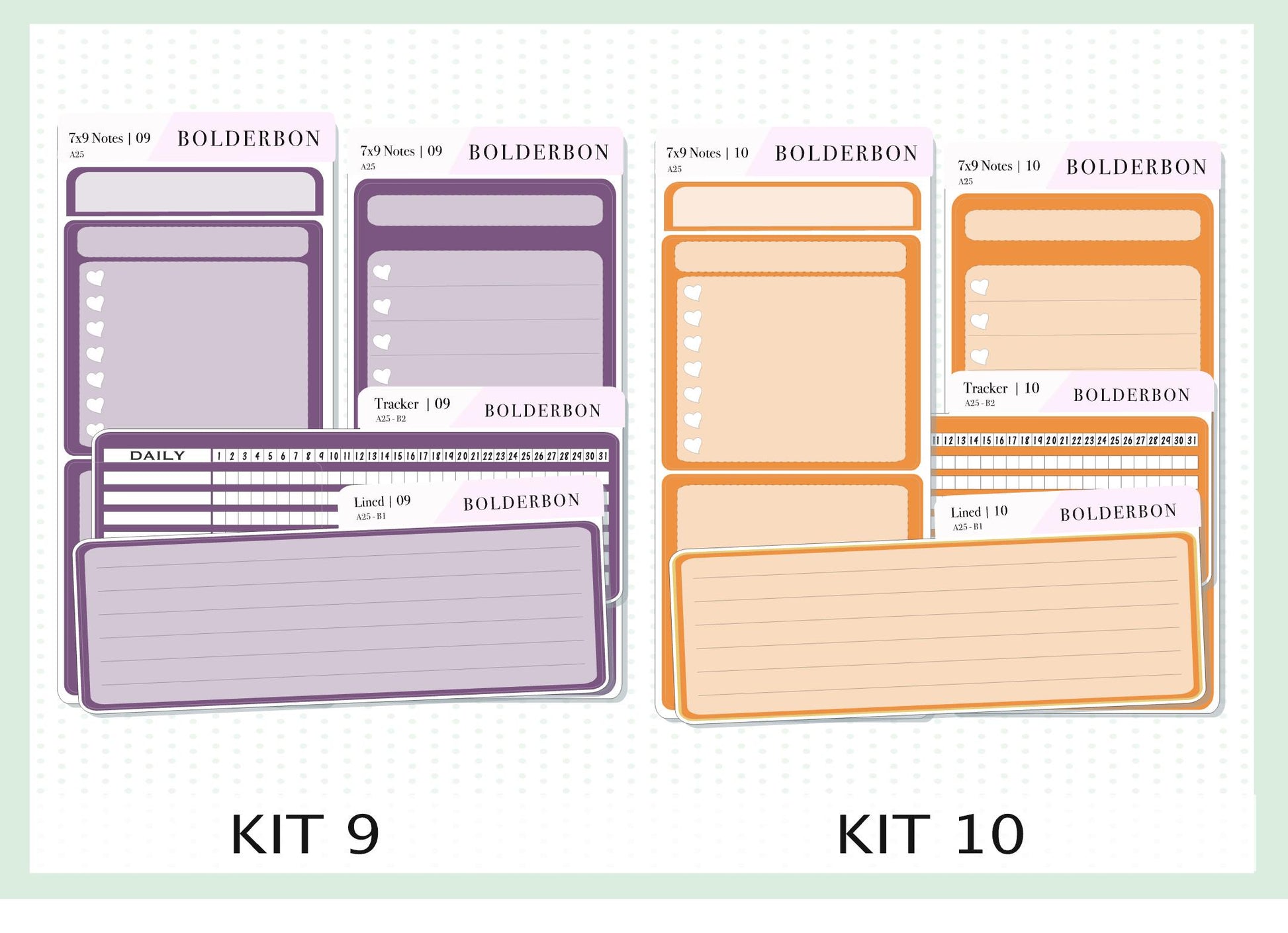 7x9 Notes Kit EC Colors || For 2025/2026 Erin Condren Planners • Dashboard • Vertical • Daily Duo • Hourly • Compact Vertical • Horizontal