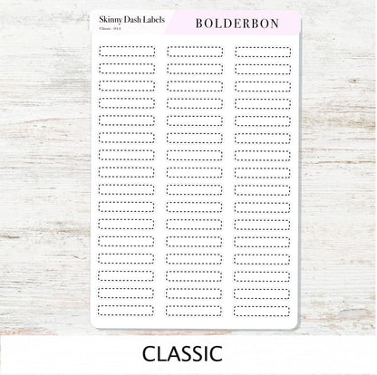 SKINNY DASH Labels || 3 Color Palettes, Planner Stickers, Minimal Aesthetic