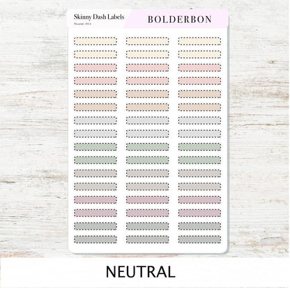 SKINNY DASH Labels || 3 Color Palettes, Planner Stickers, Minimal Aesthetic