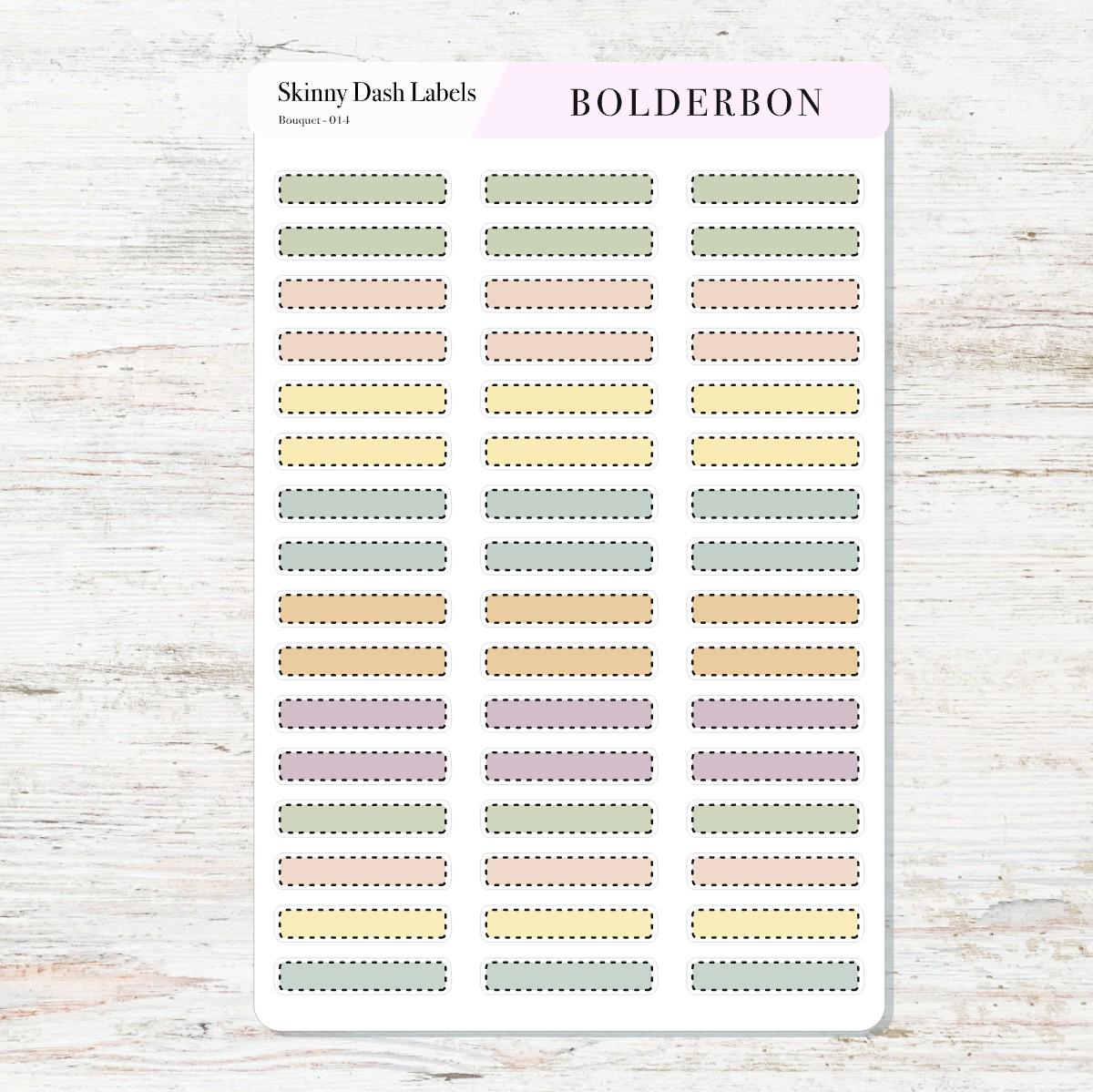 BOUQUET Skinny Dash Labels || Erin Condren Colors, Planner Stickers, Minimal Aesthetic,