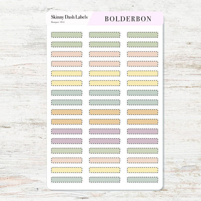 BOUQUET Skinny Dash Labels || Erin Condren Colors, Planner Stickers, Minimal Aesthetic,