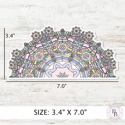 HALF MANDALA Stickers || 3 Sizes Available