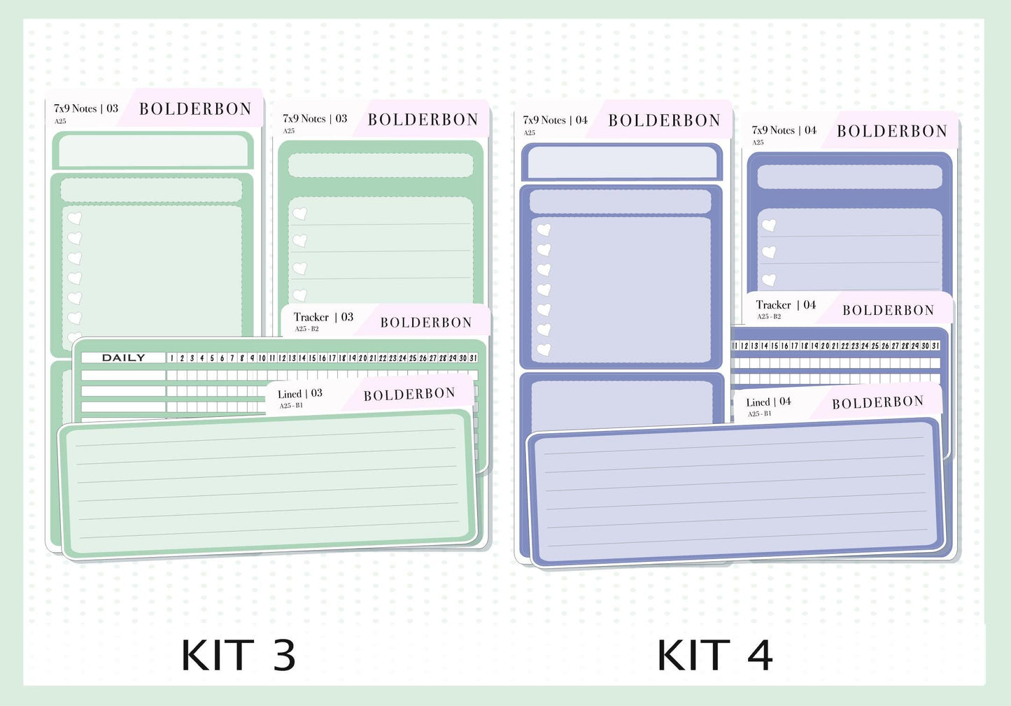 7x9 Notes Kit EC Colors || For 2025/2026 Erin Condren Planners • Dashboard • Vertical • Daily Duo • Hourly • Compact Vertical • Horizontal
