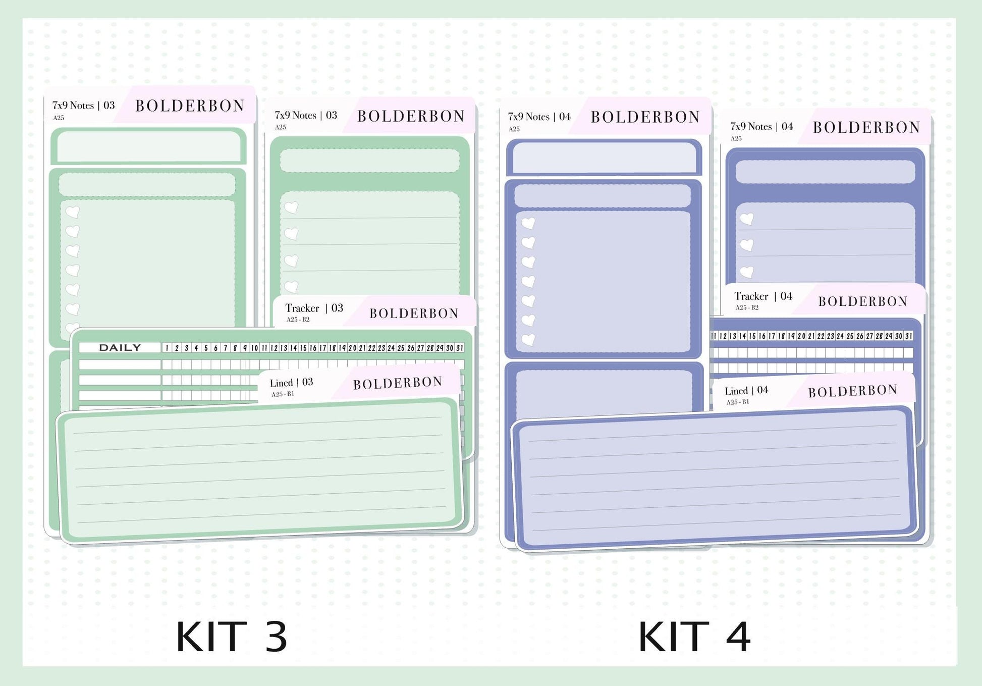 7x9 Notes Kit EC Colors || For 2025/2026 Erin Condren Planners • Dashboard • Vertical • Daily Duo • Hourly • Compact Vertical • Horizontal