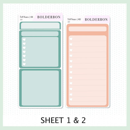 7x9 Notes Kit EC Colors || For 2025/2026 Erin Condren Planners • Dashboard • Vertical • Daily Duo • Hourly • Compact Vertical • Horizontal