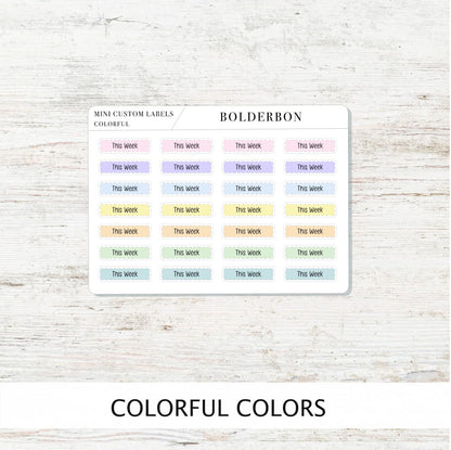 CUSTOM MINI LABELS Text Stickers || Functional Stickers for School Subjects, Teacher, Work, & Organizing, Academic Planner, Personalized