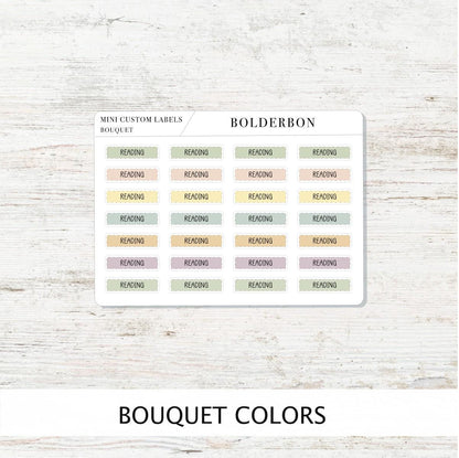CUSTOM MINI LABELS Text Stickers || Functional Stickers for School Subjects, Teacher, Work, & Organizing, Academic Planner, Personalized