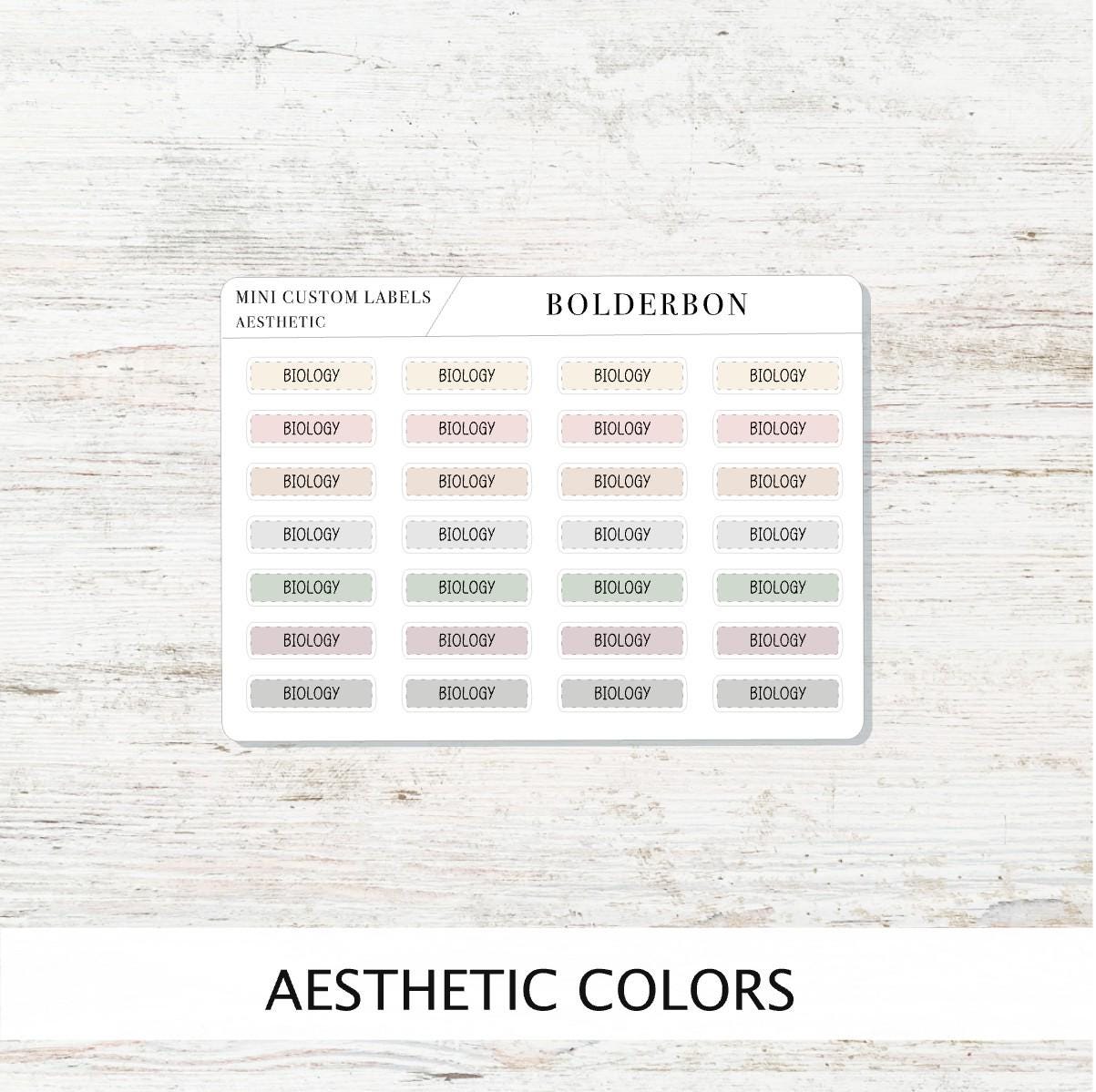 CUSTOM MINI LABELS Text Stickers || Functional Stickers for School Subjects, Teacher, Work, & Organizing, Academic Planner, Personalized