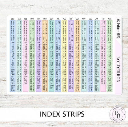 2026 A6 HOBONICHI Index - Colorful || Monthly Headers, Calendar Stickers, Year At A Glance, Hobonichi Techo Original, Hon, Avec, Day Free