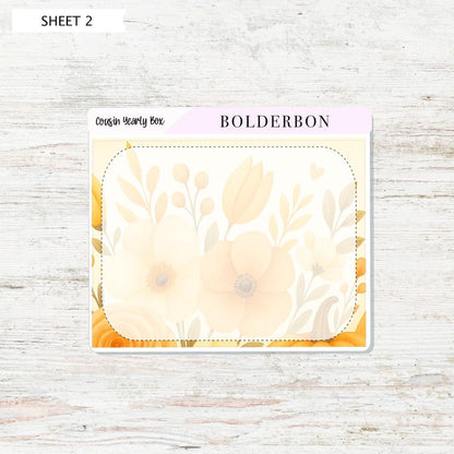 2026 HOBONICHI COUSIN Yearly View || Marigold Calendar Stickers, Year At A Glance, A5 Monthly Header Stickers