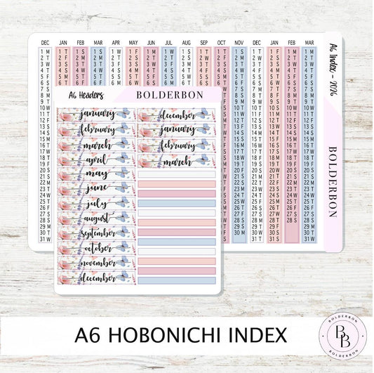 2026 A6 HOBONICHI Index - Meadow || Monthly Headers, Calendar Stickers, Year At A Glance, Hobonichi Techo Original, Hon, Avec, Day Free
