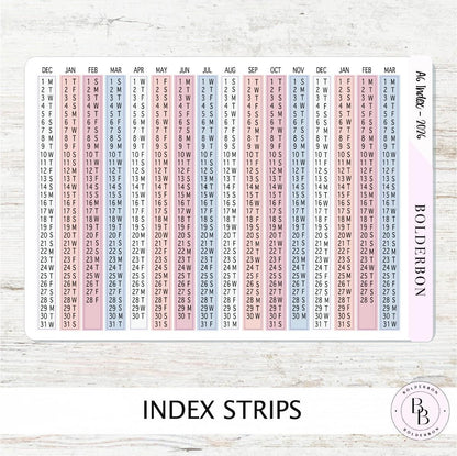 2026 A6 HOBONICHI Index - Meadow || Monthly Headers, Calendar Stickers, Year At A Glance, Hobonichi Techo Original, Hon, Avec, Day Free
