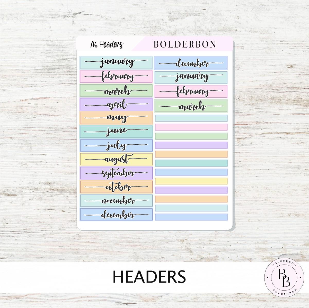 2026 A6 HOBONICHI Index - Colorful || Monthly Headers, Calendar Stickers, Year At A Glance, Hobonichi Techo Original, Hon, Avec, Day Free