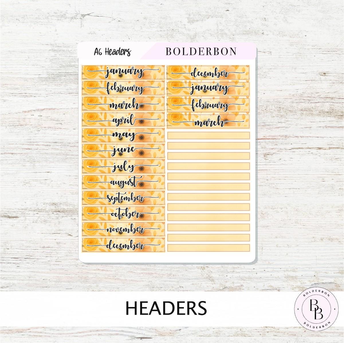 2026 A6 HOBONICHI Index - Marigold || Monthly Headers, Calendar Stickers, Year At A Glance, Hobonichi Techo Original, Hon, Avec, Day Free