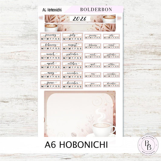 A6 HOBONICHI Yearly View - Aesthetic || Monthly Headers, Calendar Stickers, Year At A Glance, Hobonichi Weeks Kit