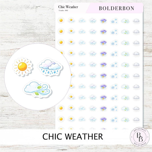 Chic Weather Icons || Planner Stickers, Elegant, Forecast Stickers
