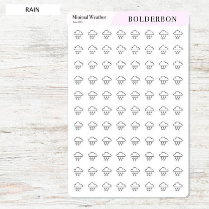 Minimal Weather Icons || Planner Stickers, Black and White Forecast Stickers