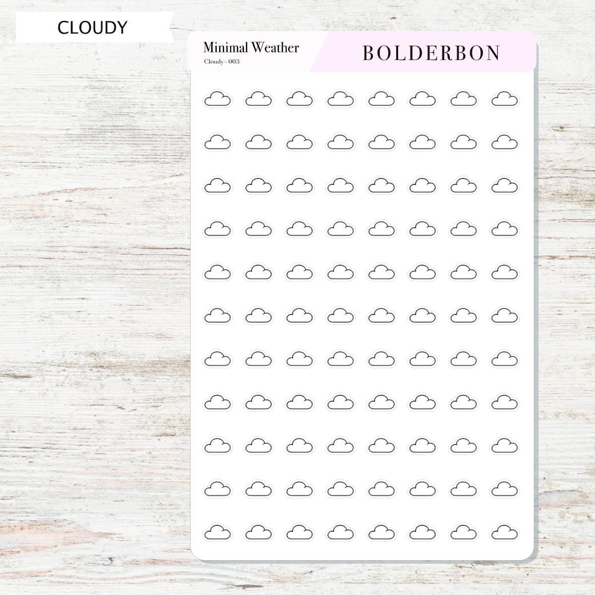 Minimal Weather Icons || Planner Stickers, Black and White Forecast Stickers