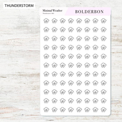 Minimal Weather Icons || Planner Stickers, Black and White Forecast Stickers