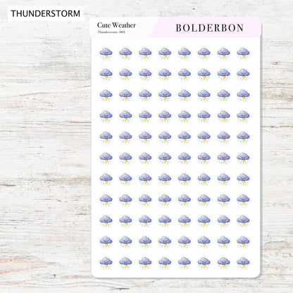 Cute Weather Icons || Planner Stickers, Colorful, Forecast Stickers