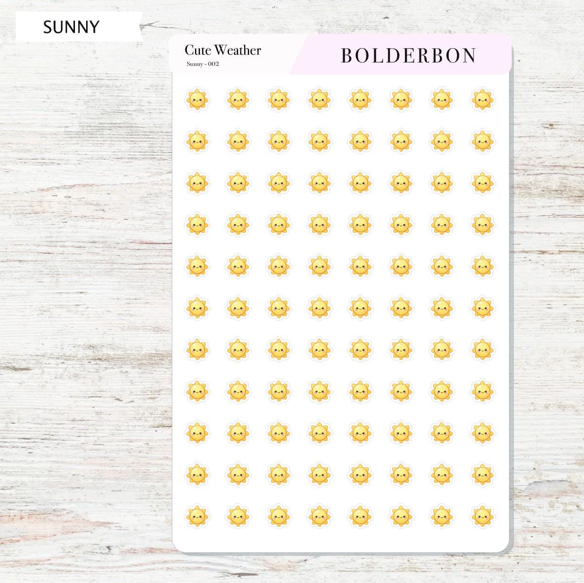 Cute Weather Icons || Planner Stickers, Colorful, Forecast Stickers