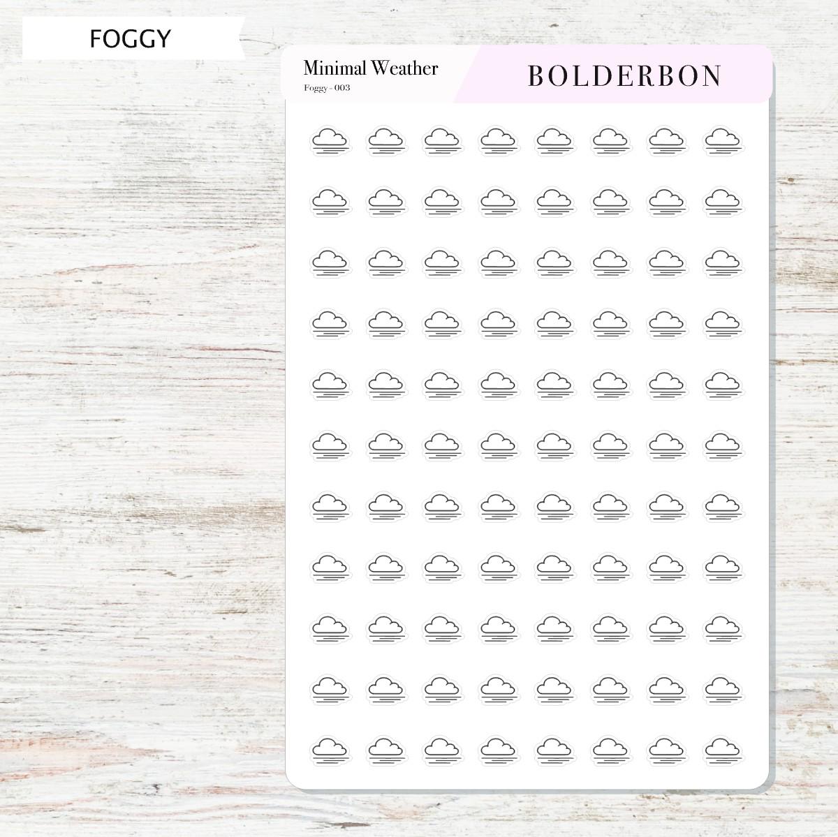 Minimal Weather Icons || Planner Stickers, Black and White Forecast Stickers