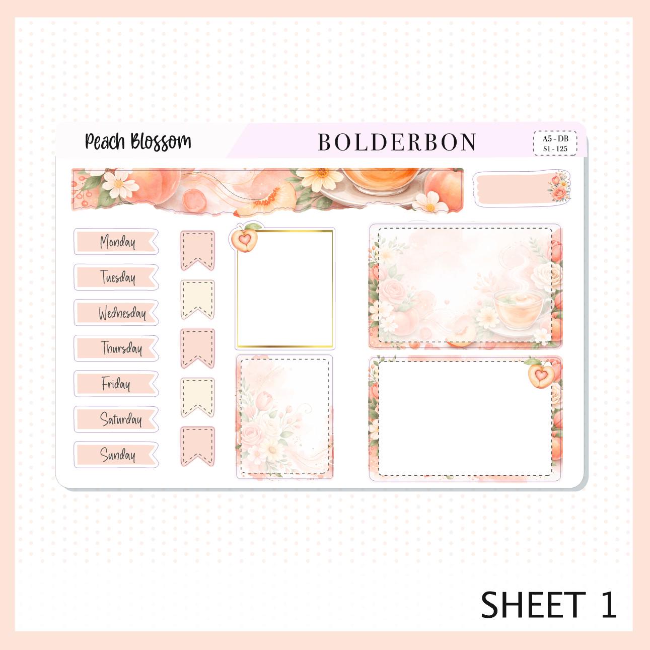 Peach Blossom • Erin Condren A5 Weekly Dashboard Kit