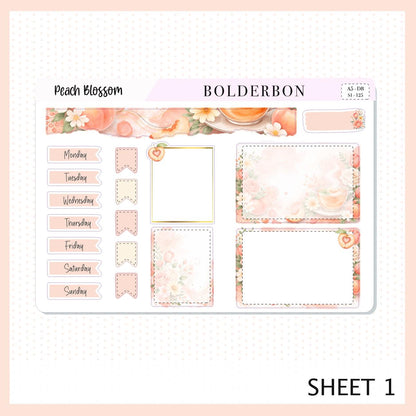Peach Blossom • Erin Condren A5 Weekly Dashboard Kit