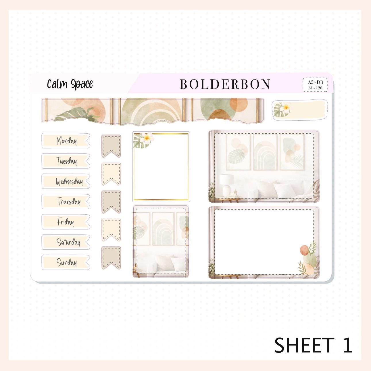 Calm Space • Erin Condren A5 Weekly Dashboard Kit