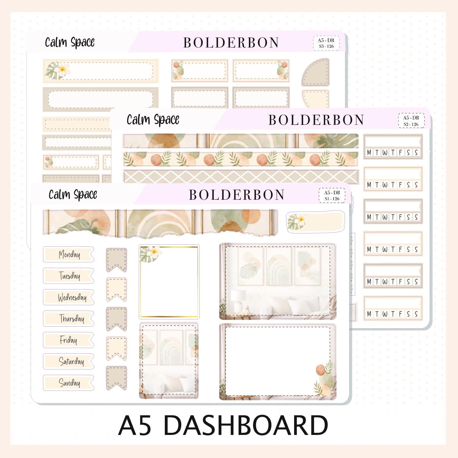 Calm Space • Erin Condren A5 Weekly Dashboard Kit