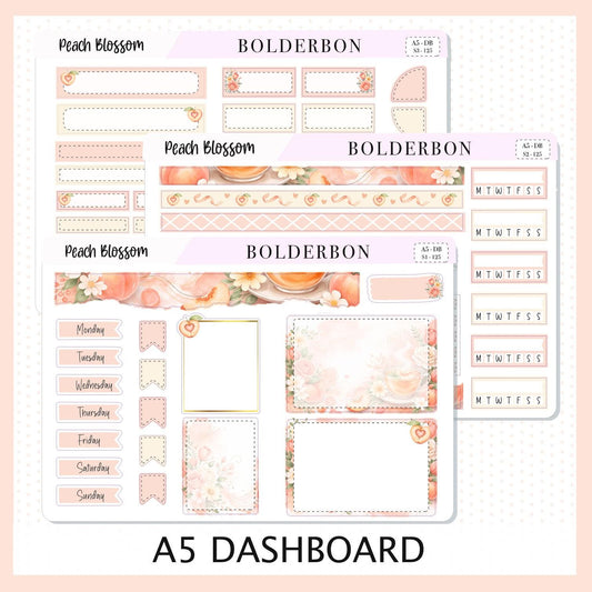 Peach Blossom • Erin Condren A5 Weekly Dashboard Kit