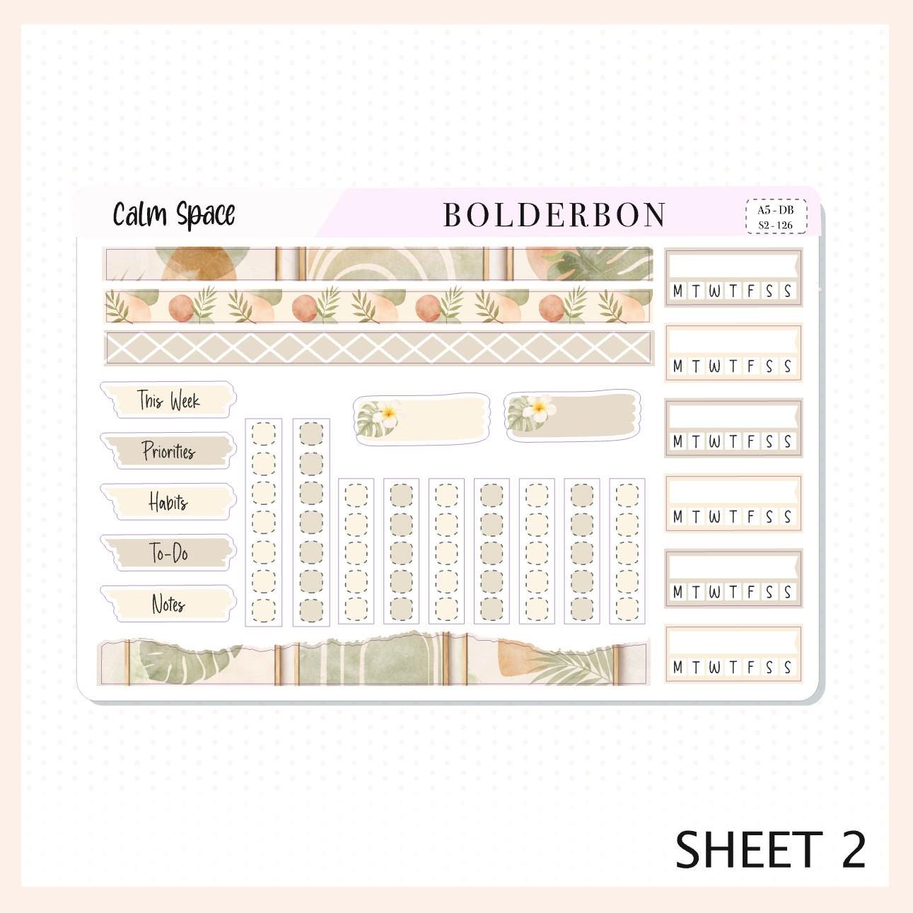 Calm Space • Erin Condren A5 Weekly Dashboard Kit