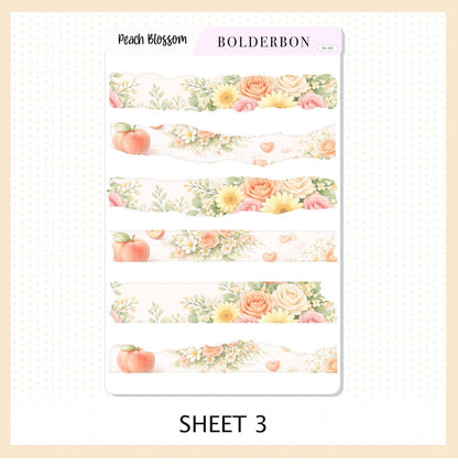 PEACH BLOSSOM Journal Sticker Kit || Floral Aesthetic Planner Stickers, Cottagecore Vibe