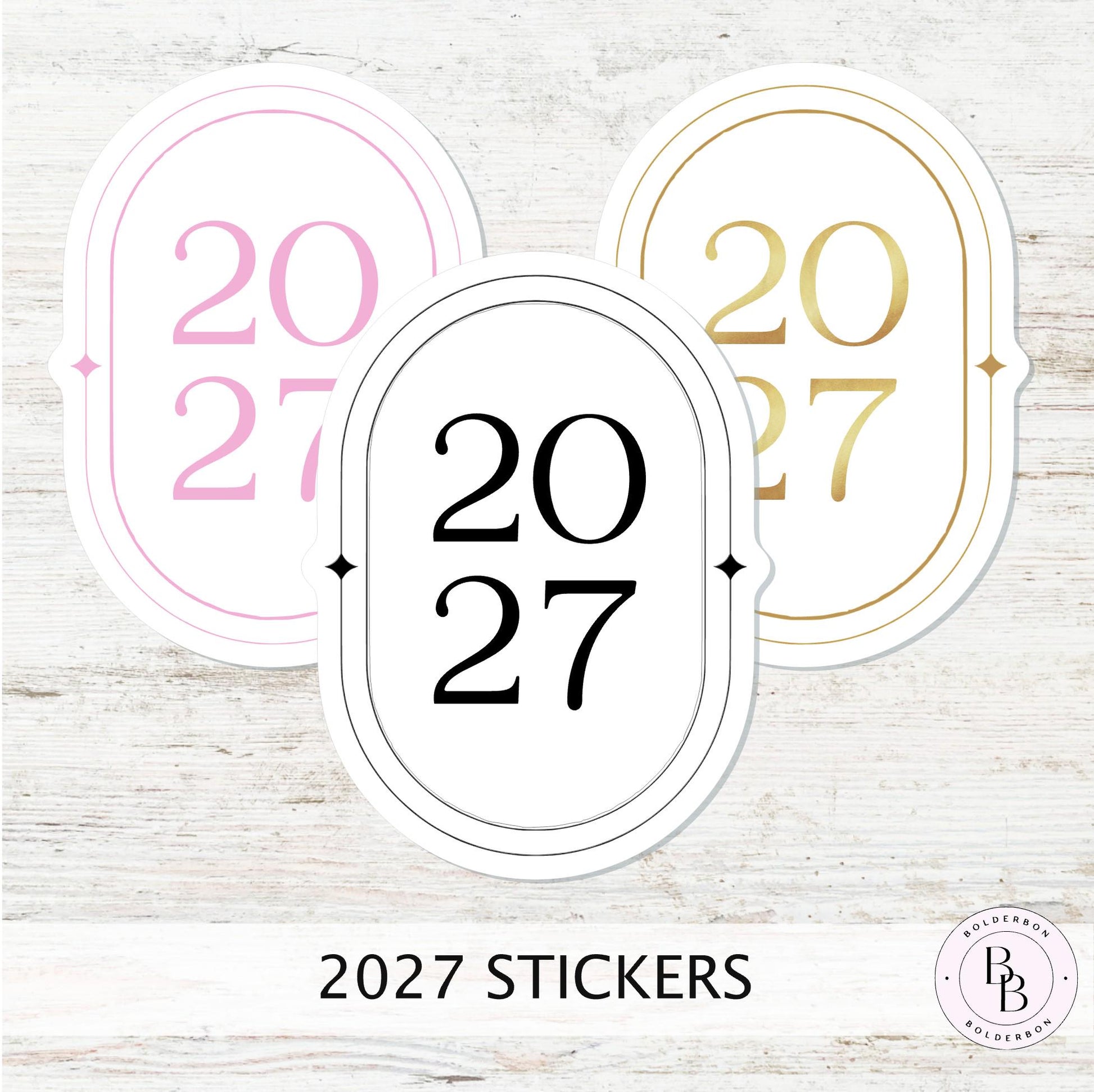 2027 Chic Stickers • Classic Minimalist Vinyl Decal for Planners, Journals Setups & More!