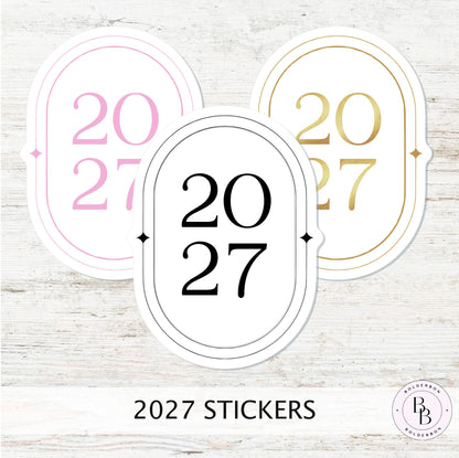 2027 Chic Stickers • Classic Minimalist Vinyl Decal for Planners, Journals Setups & More!