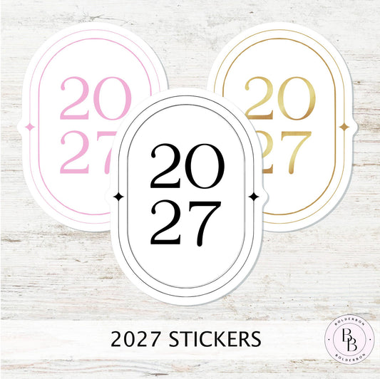 2027 Chic Stickers • Classic Minimalist Vinyl Decal for Planners, Journals Setups & More!