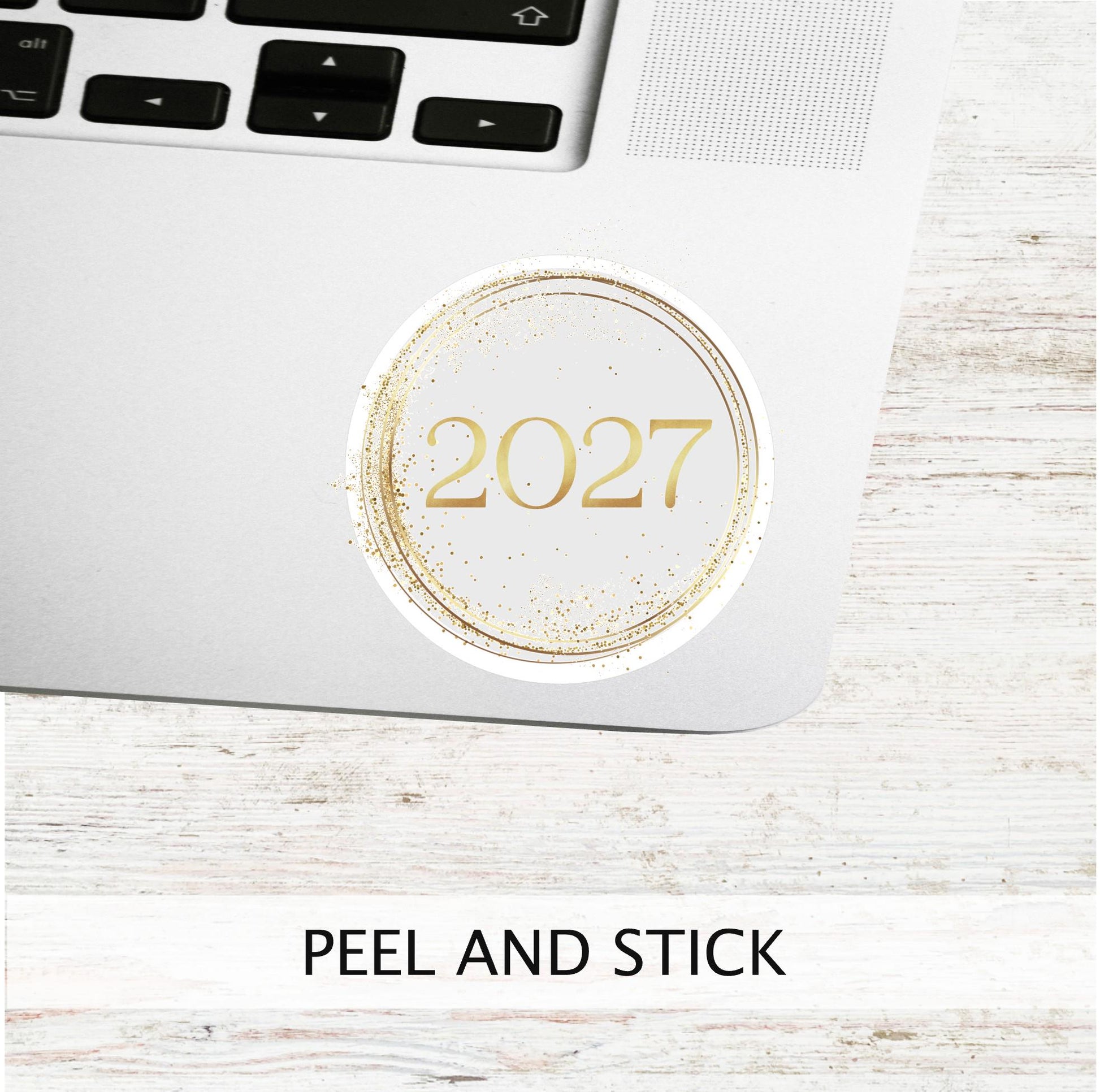 2027 Circle Stickers • Elegant Circle Vinyl Decal for Journals, Notebooks & Planners and More!