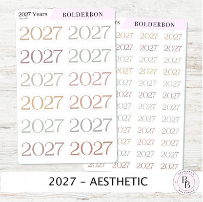 2027 Year • Aesthetic Planner Stickers • Neutral and Minimal Journal Setup