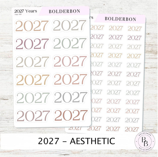 2027 Year • Aesthetic Planner Stickers • Neutral and Minimal Journal Setup