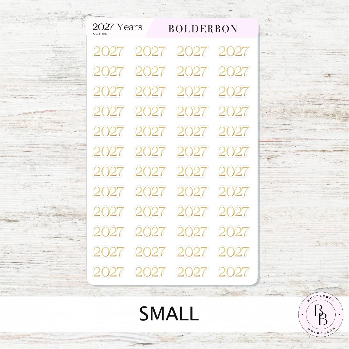 2027 Gold Year Sticker • Neutral and Minimal Planner Journal Setup
