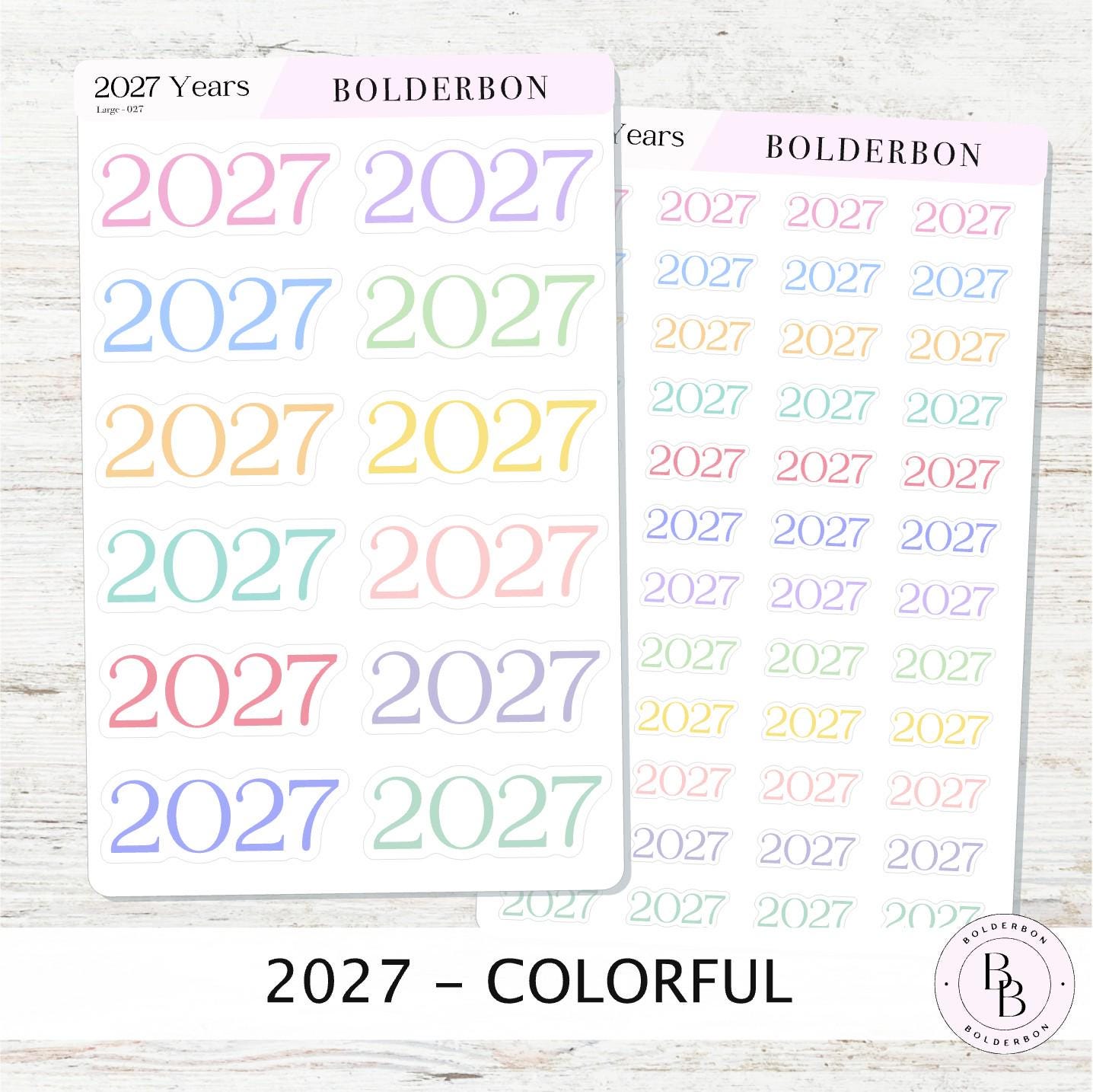 2027 Year • Colorful Planner Stickers • Neutral and Minimal Journal Setup