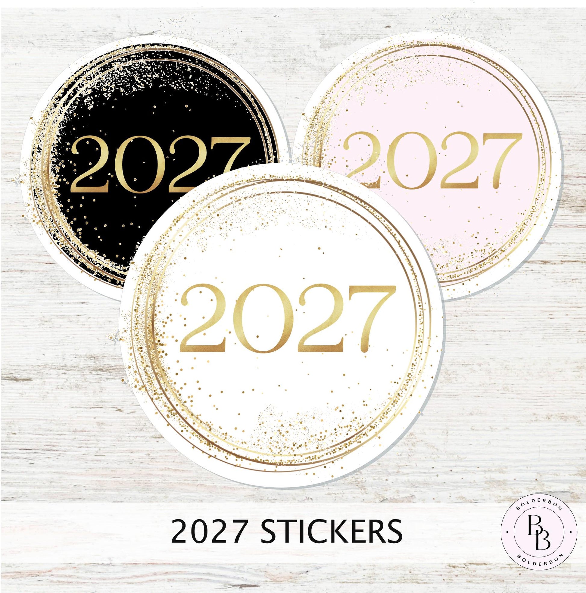 2027 Circle Stickers • Elegant Circle Vinyl Decal for Journals, Notebooks & Planners and More!