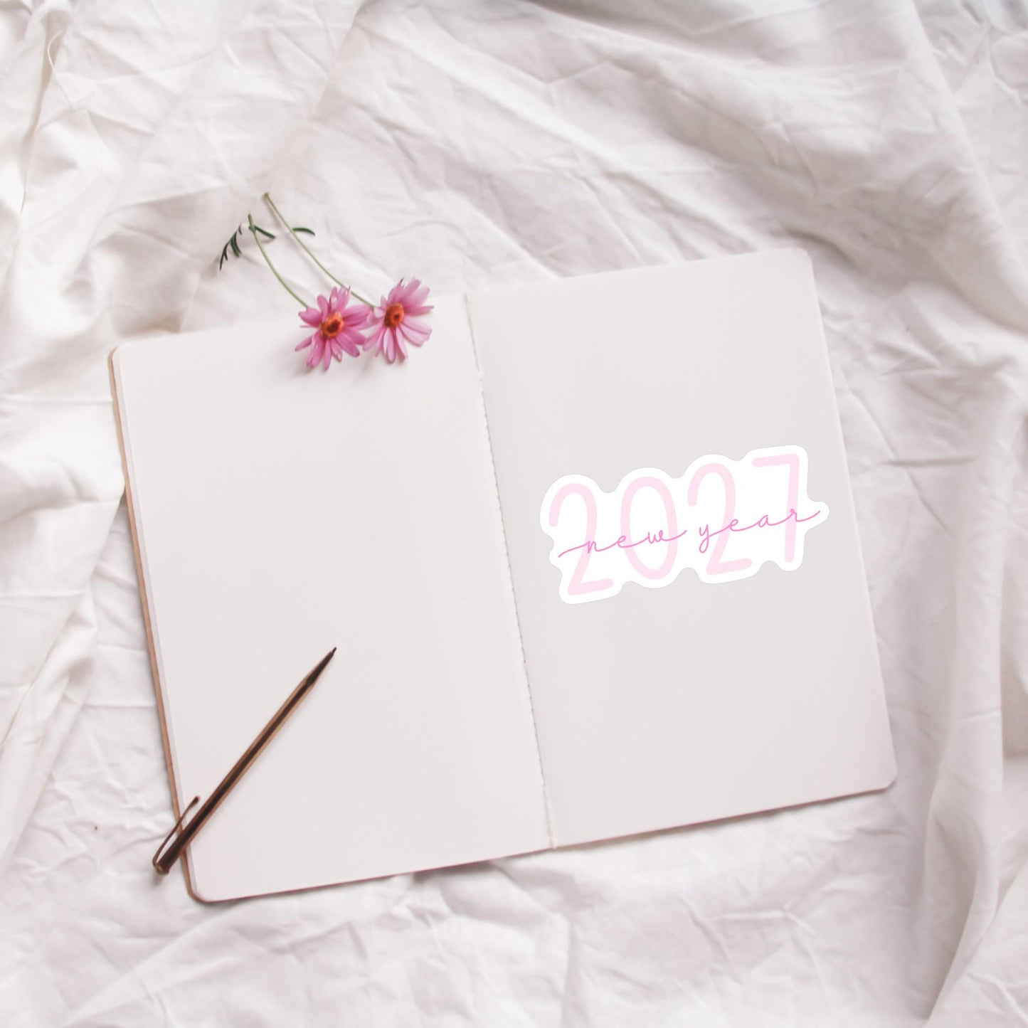 2027 New Year Sticker • Modern Script Year Decal for Planners, Journals and More!